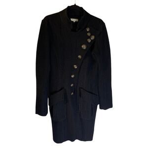 Groa Gro a live Women's Boiled Wool Coat Jacket Size 38 M Black Scandi Girl